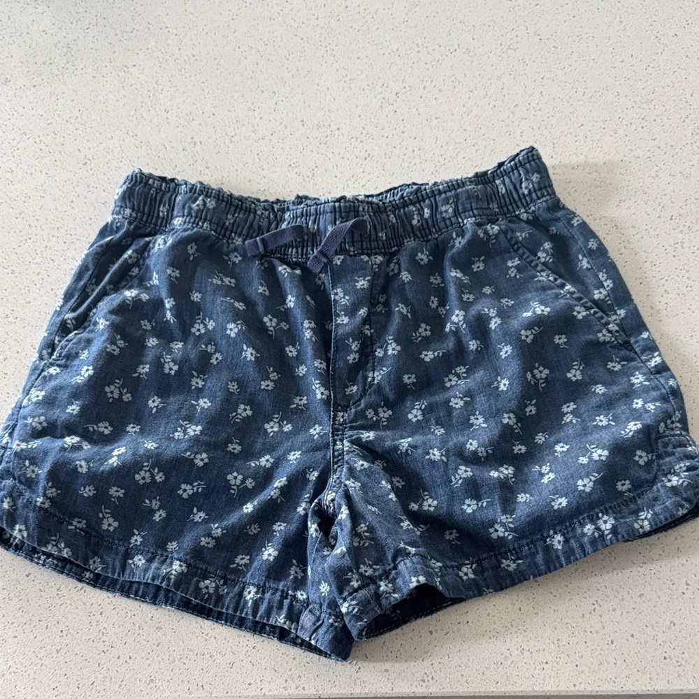 GAP Denim Shorts with White Floral Design